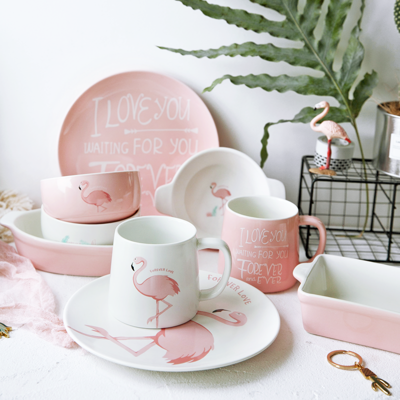 Pink Flamingo Ceramic Dinnerware Set 1 Piece Lebanon Ubuy